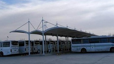 沙波頭機(jī)場(chǎng)公交站膜結(jié)構(gòu)停車(chē)棚